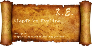 Klepács Evelina névjegykártya